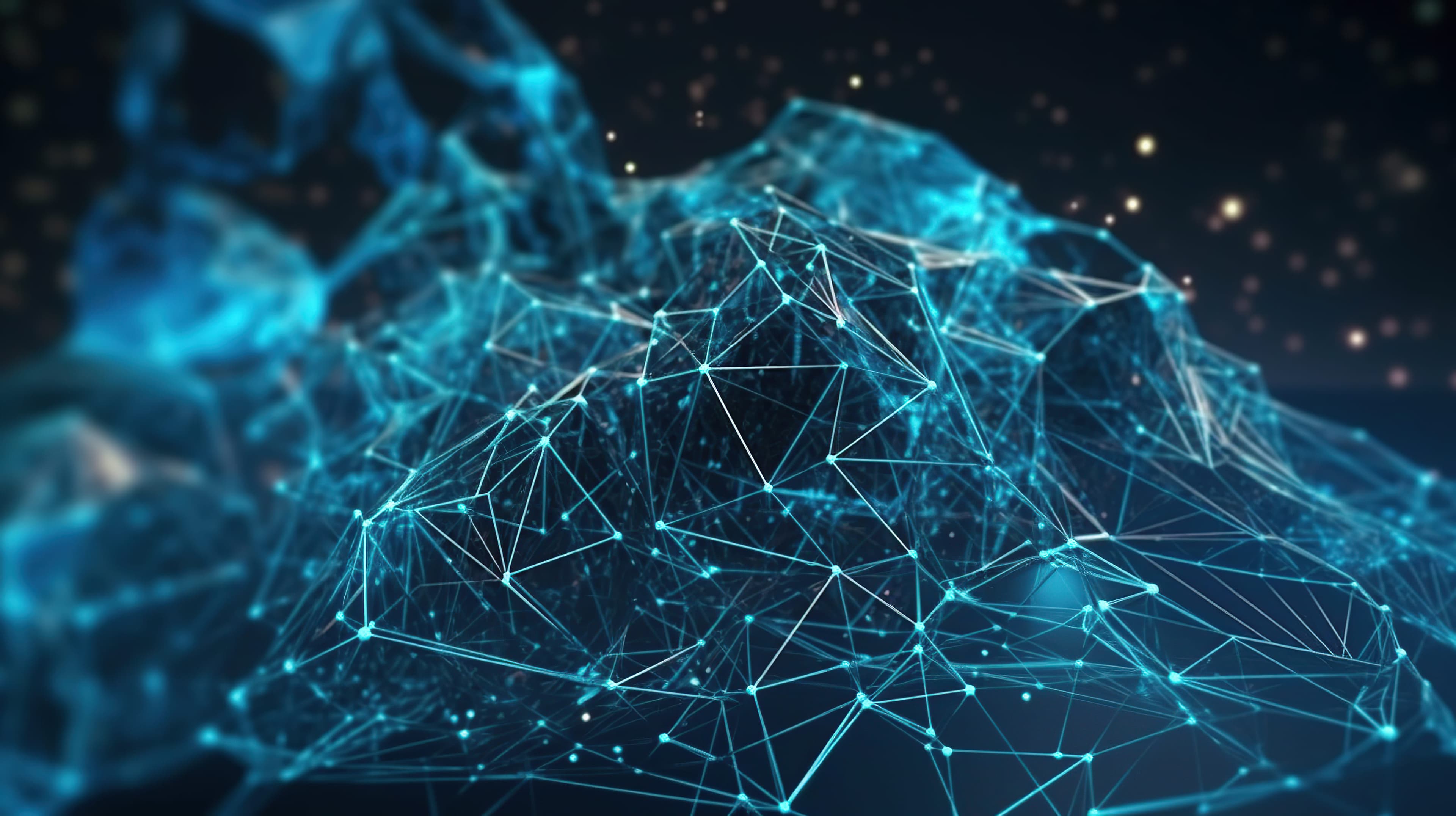 Abstract blue technology network background